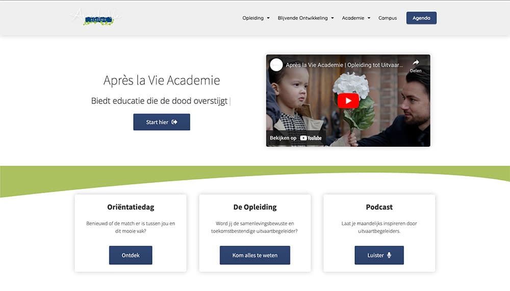 Après la Vie Academie website